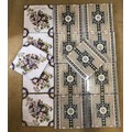 Set of nine Minton tiles, brown floral design 20.5cms square and a set of five floral patterned tile... 