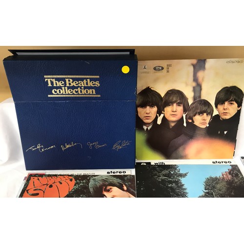 669 - The Beatles LP collection, 13 vinyl LPs with posters, blue presentation box. Parlaphone, facsimile s... 