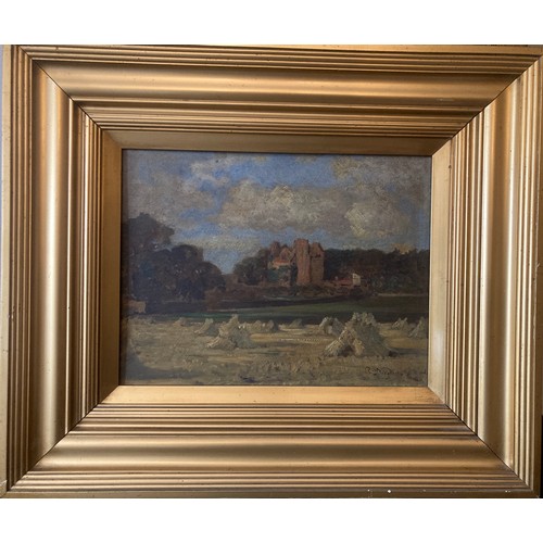 701 - R Noble oil on board landscape '04', inscribed to back Redhouse by R. Noble S.S.A. East Linton.