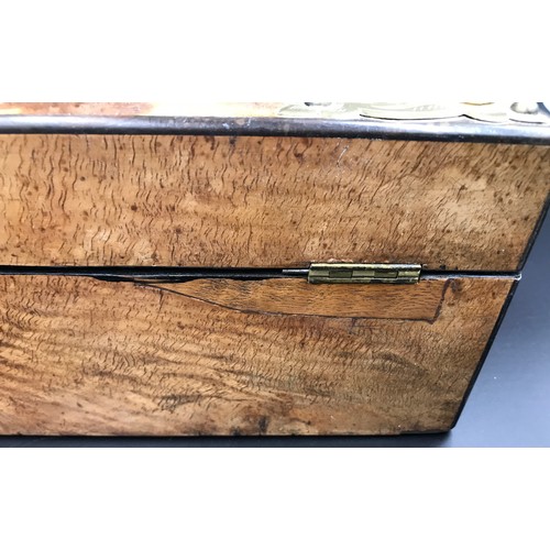 609 - A brass and ivorine sewing box. 27cms w x 19.5cms d x 12cms h.