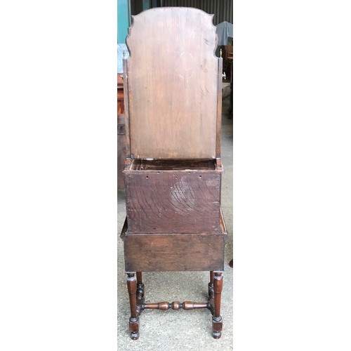 746 - A 19thC walnut vanity dressing table with drop down front and 3 drawers to base. 152cms h x 44cms w ... 