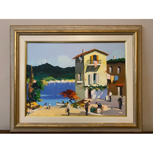 709 - CECIL ROCHFORT D'OYLY JOHN  (1906-1993) , a vibrant painting of a Mediterranean scene. 29 x 39cms.