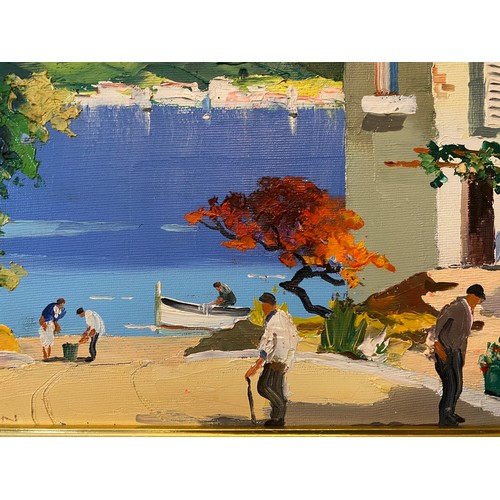 709 - CECIL ROCHFORT D'OYLY JOHN  (1906-1993) , a vibrant painting of a Mediterranean scene. 29 x 39cms.