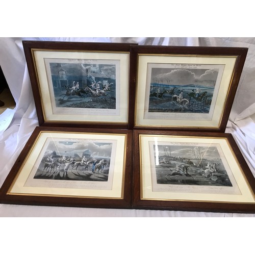 678 - A set of four oak framed engraving prints all titled 