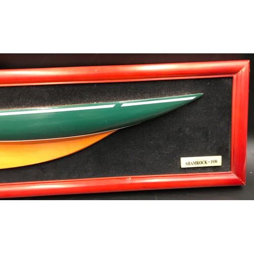 636 - A framed half model boat 