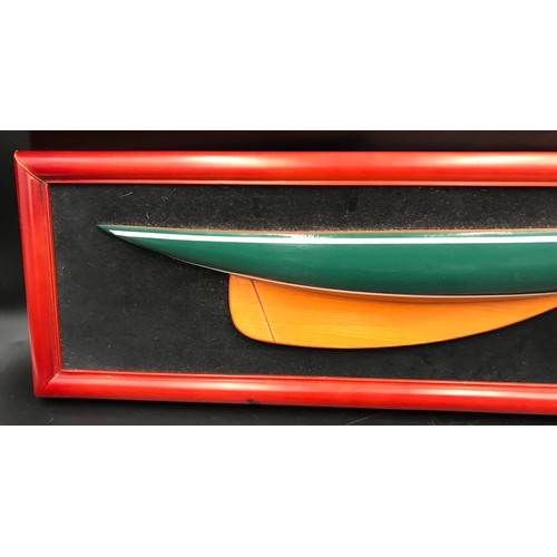 636 - A framed half model boat 