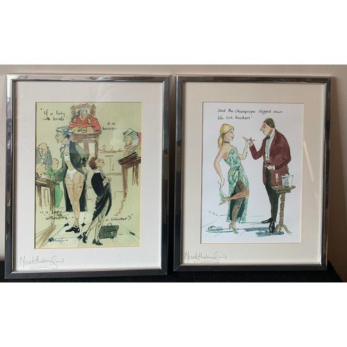 674 - Two framed signed Mark Huskinsons. 28 x 19cms.