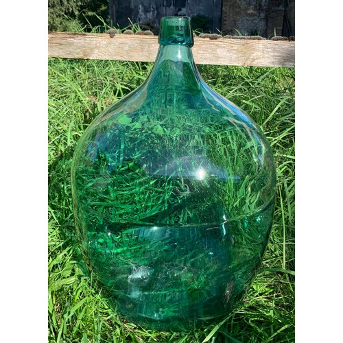 91 - Victorian green glass terrarium. 30 d x 54cms h.