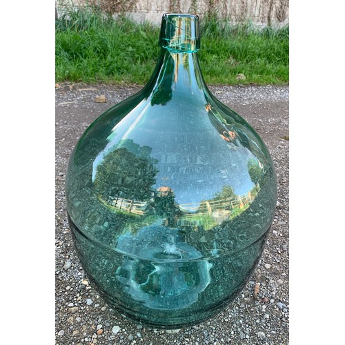 91 - Victorian green glass terrarium. 30 d x 54cms h.