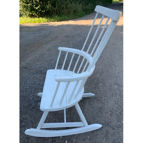 798 - A 19thC painted wooden rocking chair with Ercol single chair.