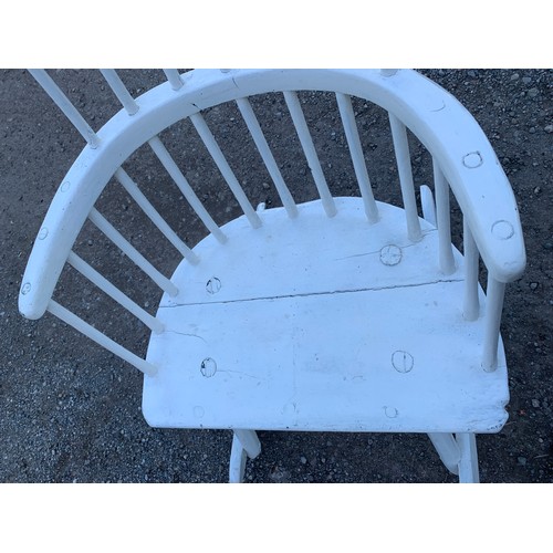 798 - A 19thC painted wooden rocking chair with Ercol single chair.