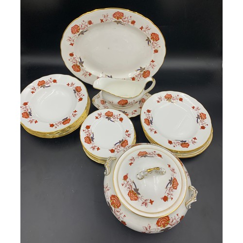 80 - A Royal Crown Derby Bali pattern part dinner service comprising of meat plate, 6 x 21cms plates, 6 x... 