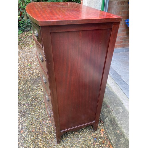 750a - An Edwardian five height mahogany chest of drawers on bracket feet with brass handles.
89cms w x 52c... 