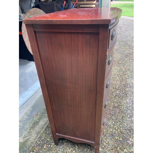 750a - An Edwardian five height mahogany chest of drawers on bracket feet with brass handles.
89cms w x 52c... 