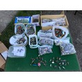 Collection of small plastic and lead military figurines, predominantly the Napoleonic War time perio... 