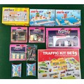 Lot containing boxed transport accessories from brands Majorette and Barton's Motoplay. Items includ... 