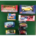 A mixed lot containing 8 boxed metal diecast vehicles. Lot includes 1070 Schabak VW Transporter, 106... 
