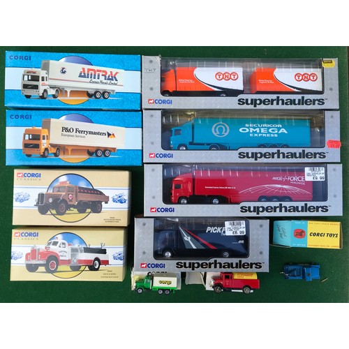 66 - Corgi diecast vehicles to include 98486 Mack B Series Pomper, 98456 White Sacks Truck, 98103 Volvo C... 