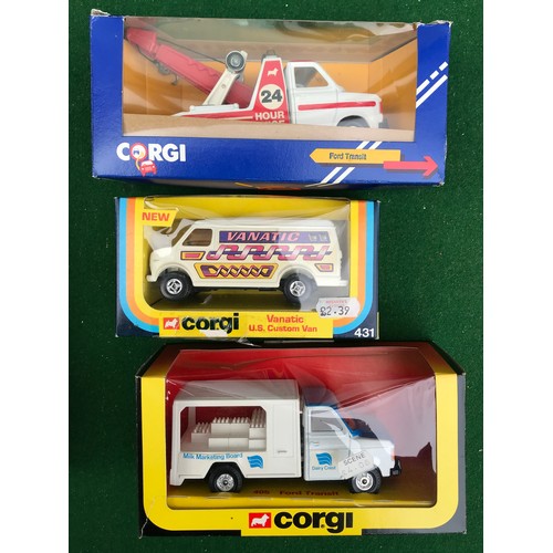 72 - Boxed Corgi diecast vehicles to include C674/1 Ford Transit, 1155 Skyscraper Tower Crane, 405 Ford T... 