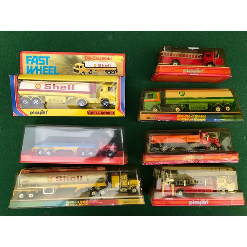 78 - Collection of boxed diecast vehicles from Playart including a 2x Shell Tanker, BP Tanker, 2x Fire Tr... 