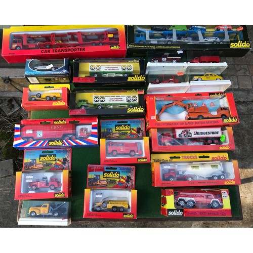 87 - Solido diecast models to include 7006 Car Transporter, 321 Car Transporter, 3510 Mercedes Remorque, ... 