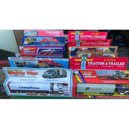 97 - 13 assorted models to include Champ of the Road range, Super Tough Wheels, Kenworth mighty rig etc.