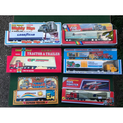 97 - 13 assorted models to include Champ of the Road range, Super Tough Wheels, Kenworth mighty rig etc.