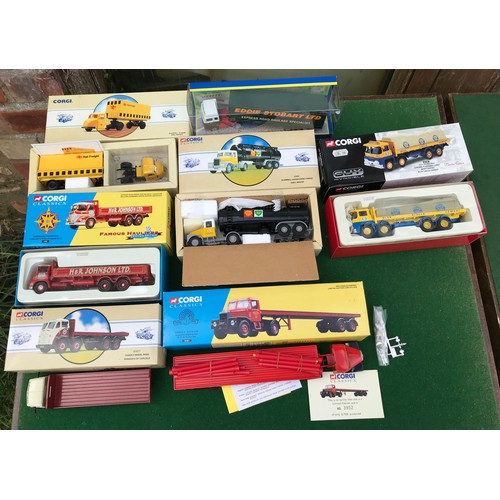 110 - A collection of Corgi diecast commercial trucks to include No. 29101 Guy Invincible 8 wheel platform... 