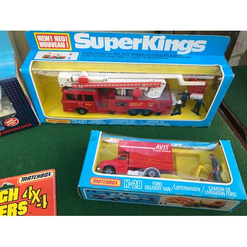 114 - Matchbox models to include mostly SuperKings, K-39 Snorkel Fire Engine, K-24 Scammell Container Truc... 