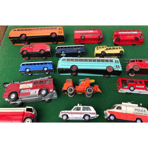 67 - A large collection of Dinky diecast mainly Bus vehicles to include Atlantean Bus x 5, 289 Routemaste... 