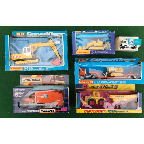 75 - Boxed Matchbox diecast vehicles to include K-111 Refuse Truck, K-41 JCB Excavator, K-5 Muir-Hill Tra... 