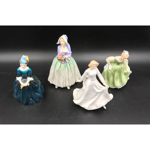 140 - A collection of 4 Royal Doulton figurines to include Dorcas HN 1491 with instinct 1 to HN number, Fa... 