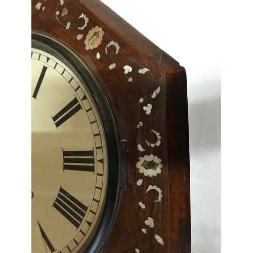 664 - American late 19th Century inlaid rosewood standard movement wall clock by Joel, Richmond S.W. Cream... 