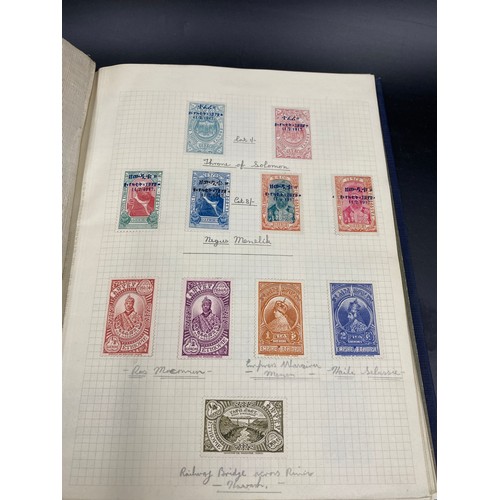 617 - Four albums of World stamps, two to include Abyssinia, Austria, Denmark,  Finland, Guatemala, Monaco... 