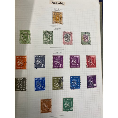 617 - Four albums of World stamps, two to include Abyssinia, Austria, Denmark,  Finland, Guatemala, Monaco... 