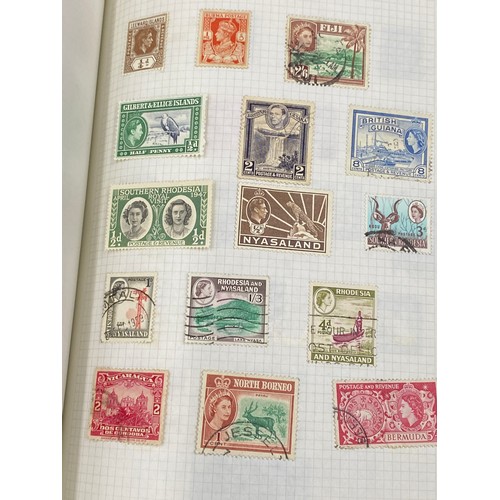 618 - Two albums of mainly used G.B. and Commonwealth stamps. Includes two 1d black spacefillers and stamp... 