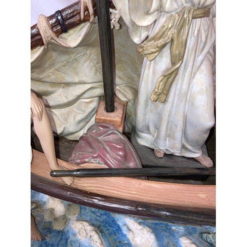 118 - Lladro Jesus in the Tiberiades No. 13557. Limited Edition. 76cms w x 52cms h.