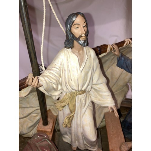 118 - Lladro Jesus in the Tiberiades No. 13557. Limited Edition. 76cms w x 52cms h.