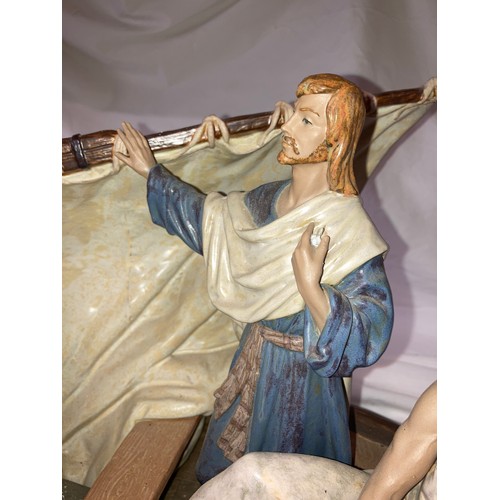 118 - Lladro Jesus in the Tiberiades No. 13557. Limited Edition. 76cms w x 52cms h.