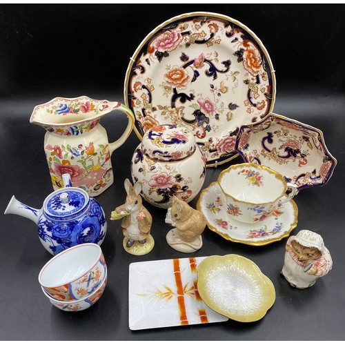 115 - A selection of ceramics to include Masons Mandalay ginger jar, bonbon dish and plate 26cms d plus 1 ... 