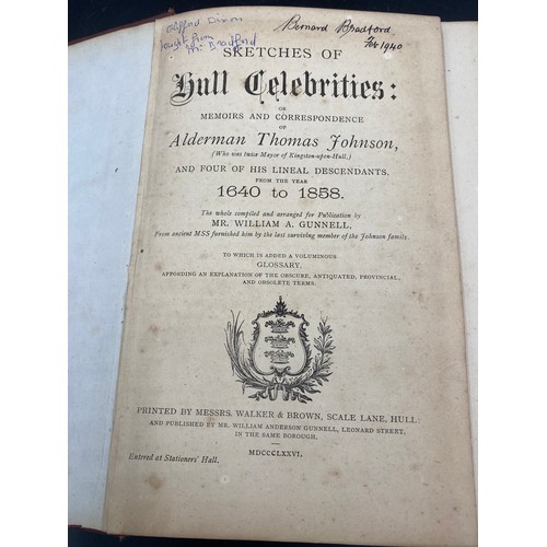 680 - Hull celebrities book from 1640 to 1858 addressed to The Right Worshipful The Mayor Charles Wells, E... 