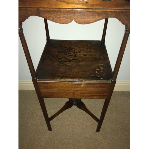 1200 - A 19thC mahogany washstand with a single drawer to front. 84 h x 35 x 35cms w.