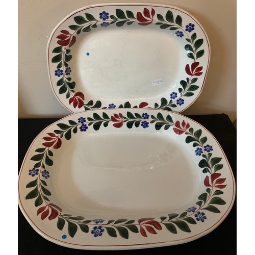 122 - Two 19thC ironstone plates. 49 x 39cms.