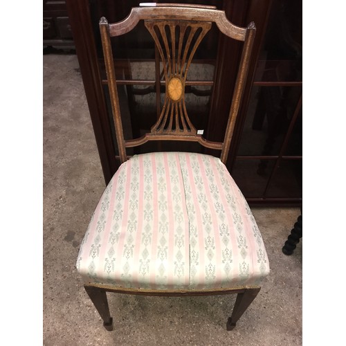 1191 - A good quality Edwardian inlaid mahogany salon chair.