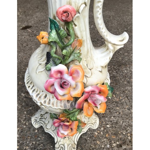 123 - A large Capodimonte jug vase. 68cms h.