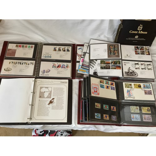 631 - Stanley Gibbons Collectors World Albums, three albums of First Day Covers and stamps including Jerse... 