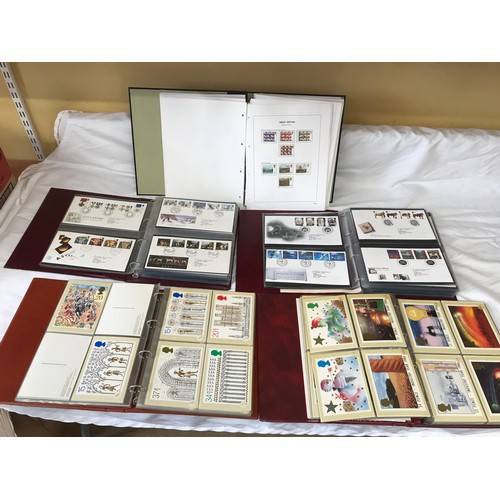 635 - Royal Mail stamps and postcards collection, 2 x Royal Mail First Day Covers albums, one Royal Mail s... 