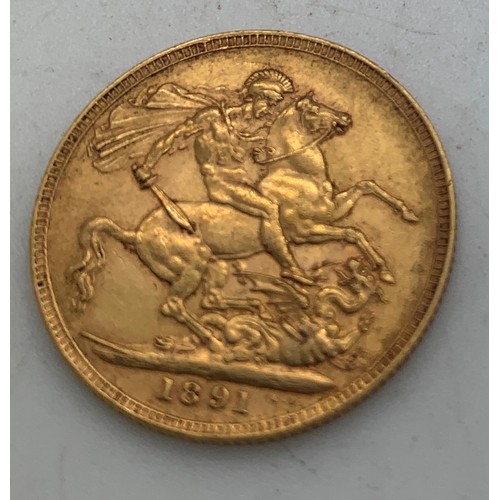 621 - A Victorian full Sovereign 1891.