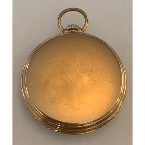 641 - An Elgin gold plated pocket watch in original case.