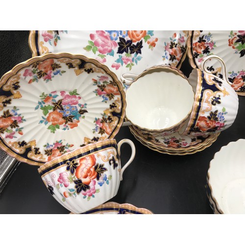 108 - A Brownfield circa 1890 part tea/ dinner ware with floral pattern to include: 2 oval plates 34 and 2... 